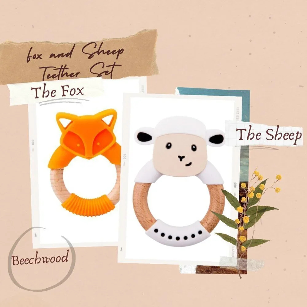 New Silicone Wood Teether Set Eco-friendly